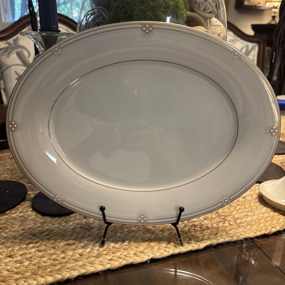 Noritake Satin Gown Oval Serving Platter 15" Estate Find EUC